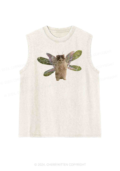 Fairycat Wings Y2K Washed Tank Cherrykitten