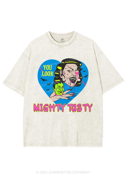 Halloween You Look Tasty Y2K Washed Tee Cherrykitten