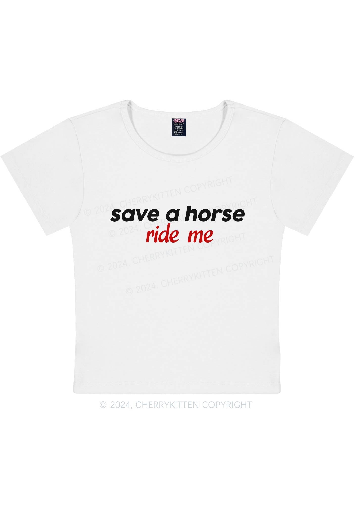 Save Horse Ride Me Y2K Baby Tee Cherrykitten