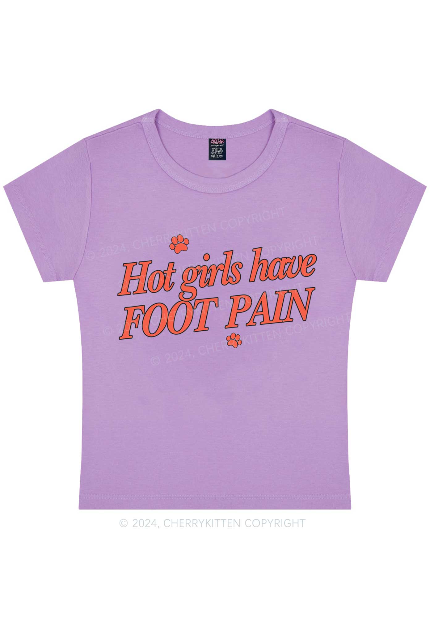 Hot Girls Have Foot Pain Y2K Baby Tee Cherrykitten