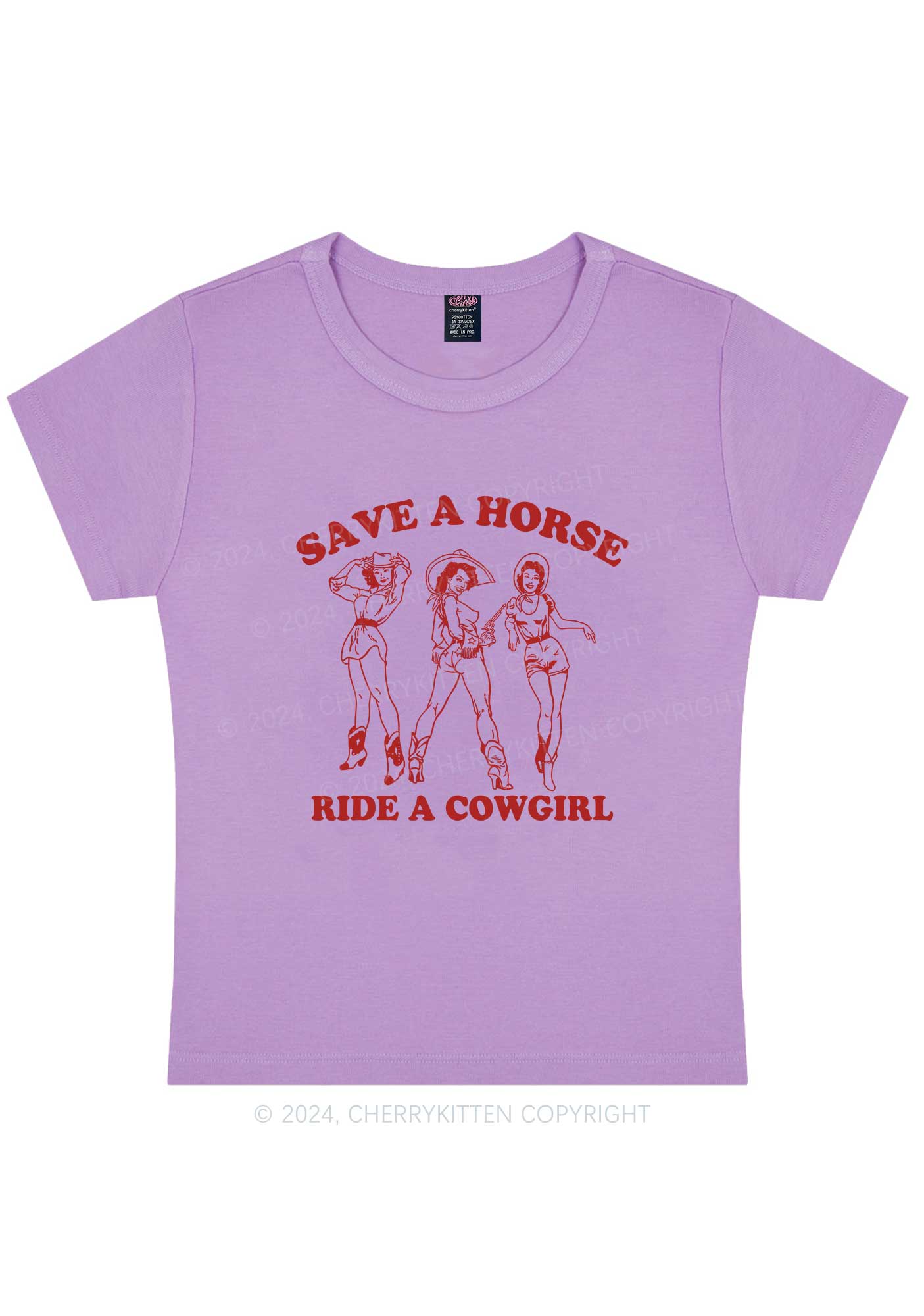 Ride A Cowgirl Y2K Baby Tee Cherrykitten