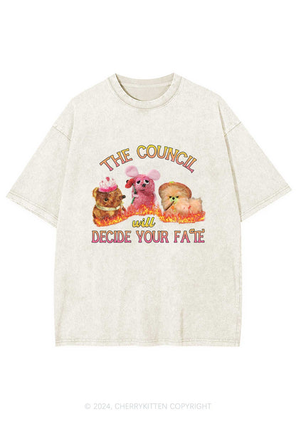 Council Decide Your Fate Y2K Washed Tee Cherrykitten