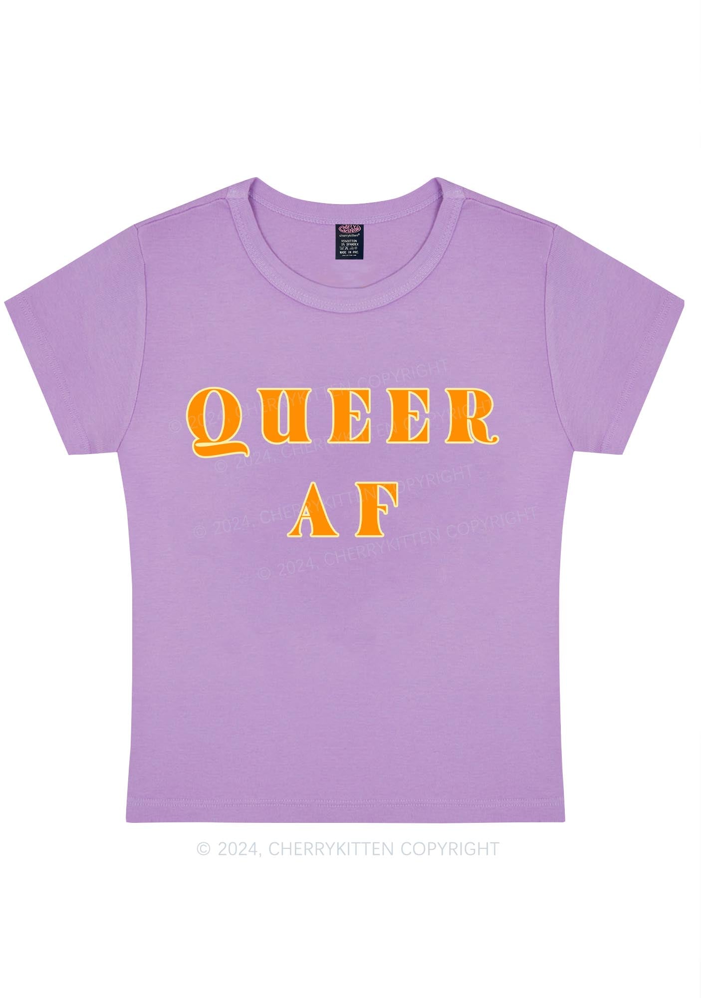 Curvy Queer AF Y2K Baby Tee Cherrykitten