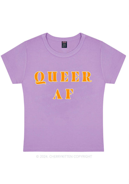 Curvy Queer AF Y2K Baby Tee Cherrykitten