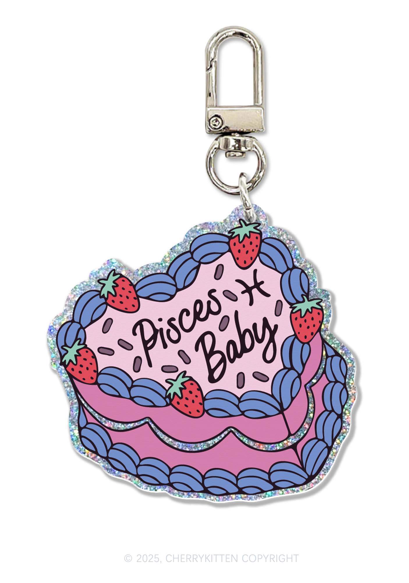 Pisces Baby 1Pc Y2K Glitter Keychain Cherrykitten