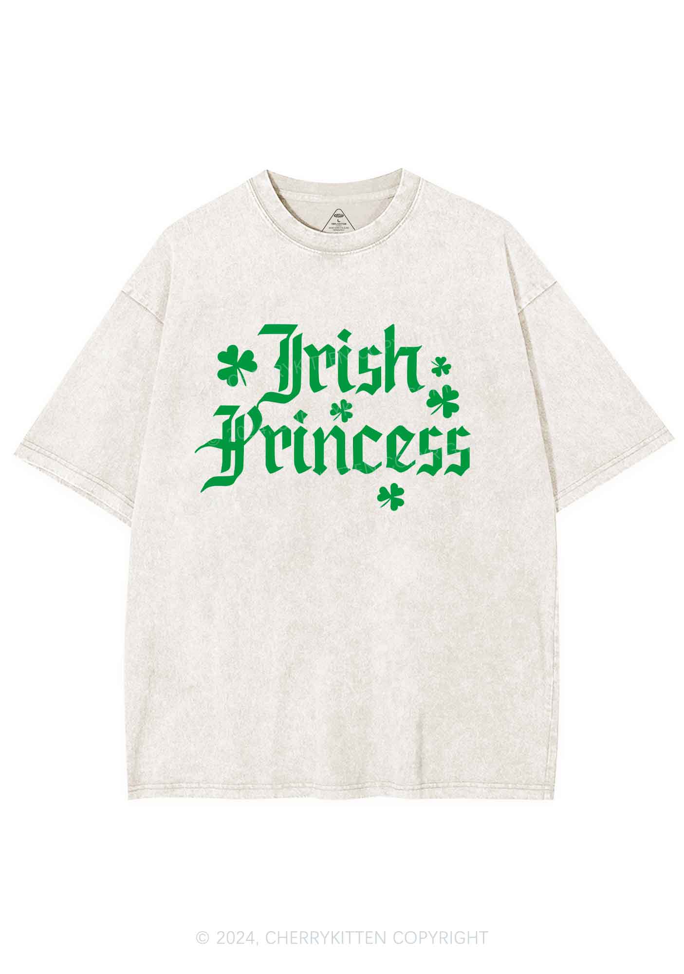 Irish Princess St Patricks Y2K Washed Tee Cherrykitten