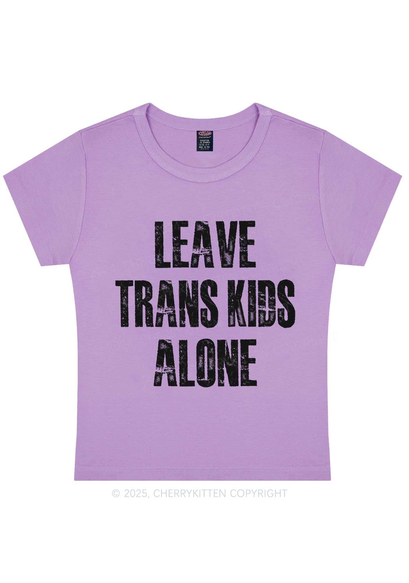 Leave Trans Kids Alone Y2K Baby Tee Cherrykitten