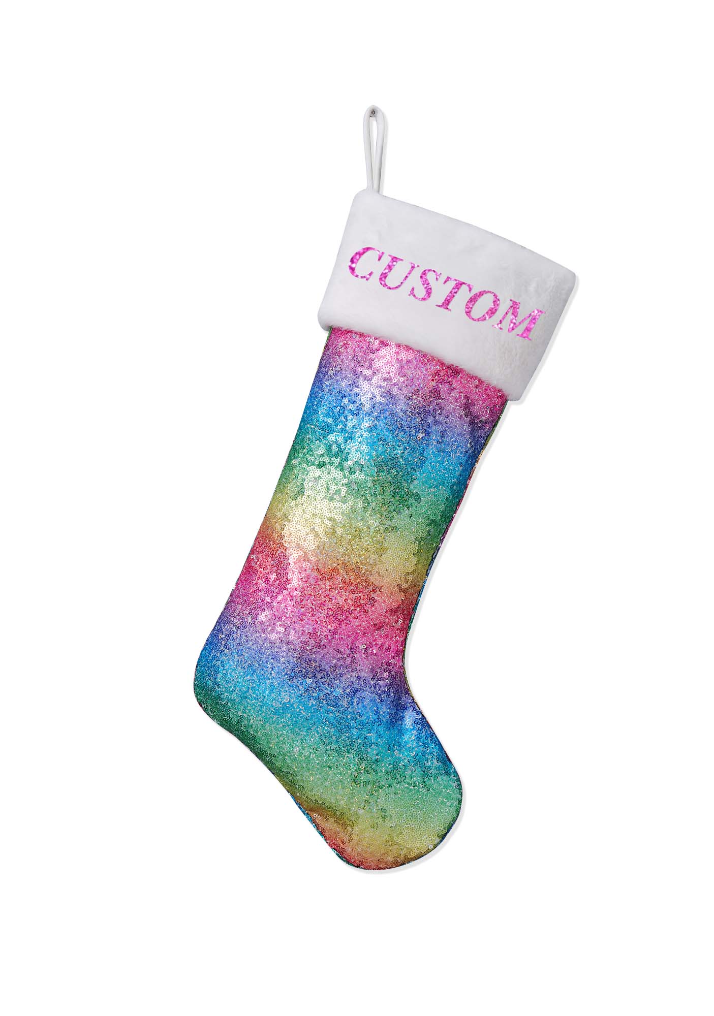 Custom Name Colorful Sequin Y2K Christmas Stockings Cherrykitten