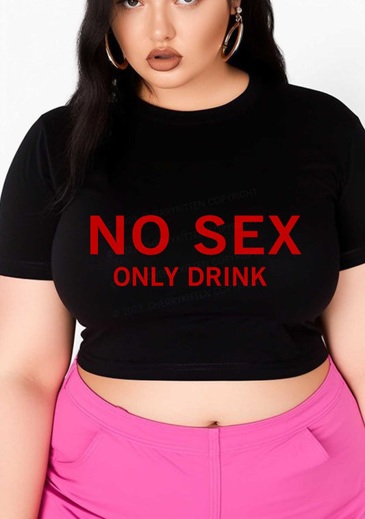 Curvy Only Drink Y2K Baby Tee Cherrykitten