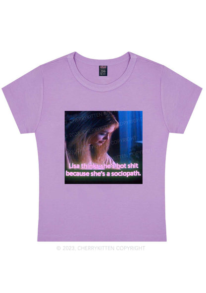 Curvy She's A Sociopath Y2K Baby Tee Cherrykitten