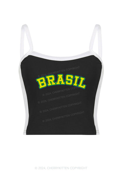 Brasil Y2K Color Block Crop Cami Top Cherrykitten