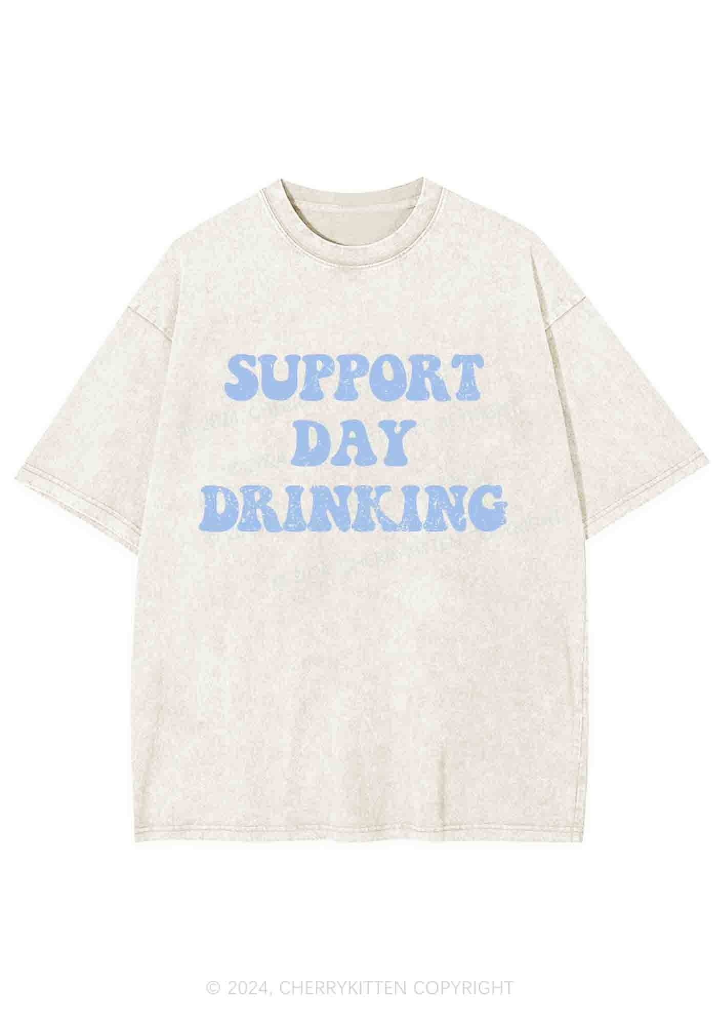 Support Day Drinking Y2K Washed Tee Cherrykitten