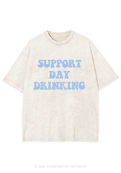 Support Day Drinking Y2K Washed Tee Cherrykitten