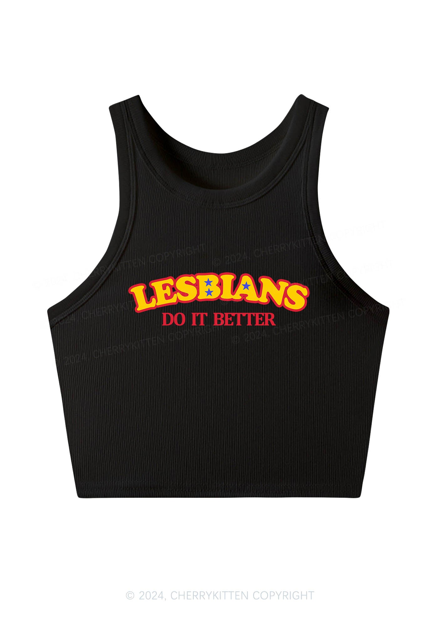 Lesbians Do It Better Y2K Crop Tank Top Cherrykitten