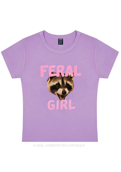 Feral Girl Raccoon Y2K Baby Tee Cherrykitten