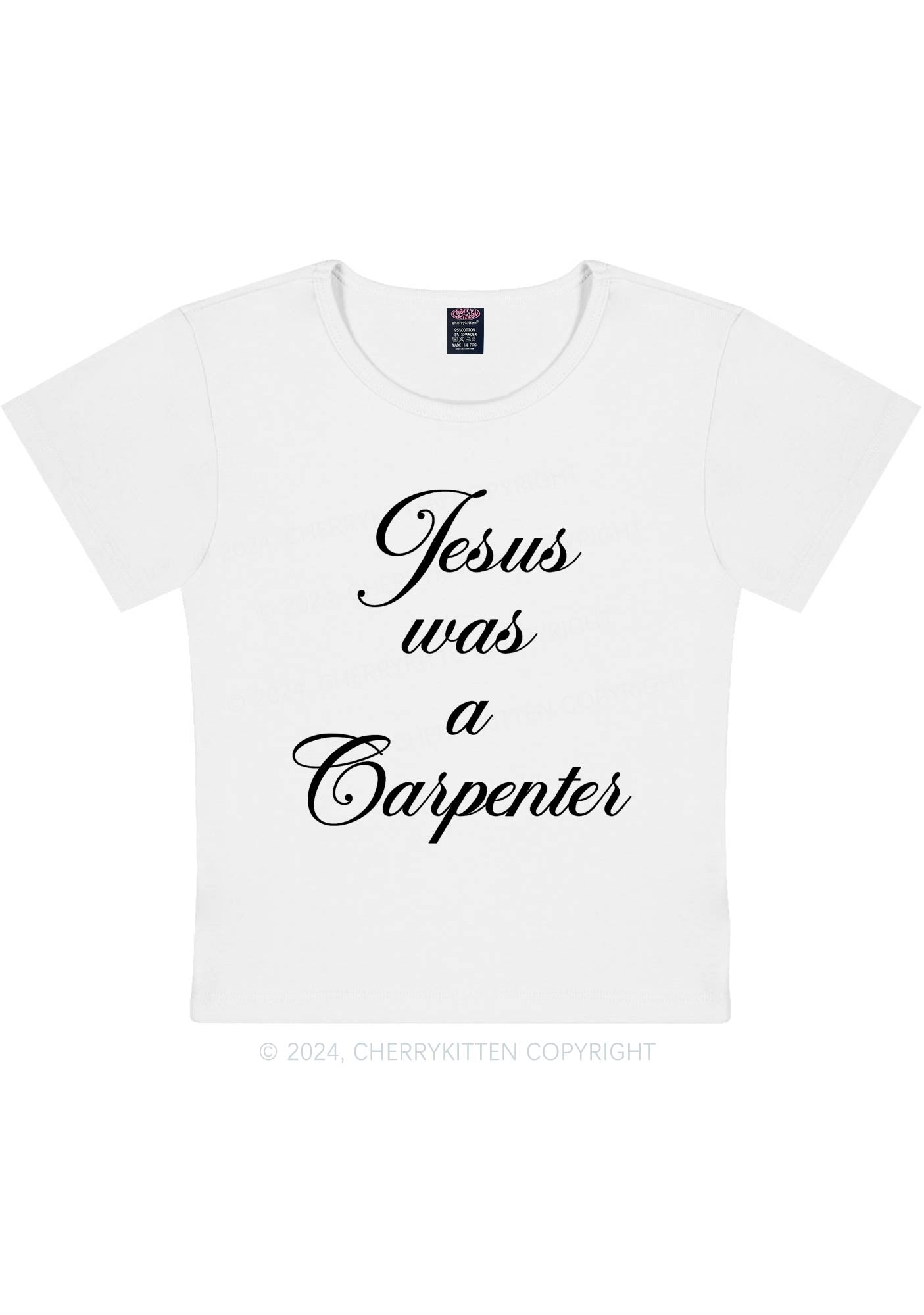 Jesus Was A Carpenter Y2K Baby Tee Cherrykitten