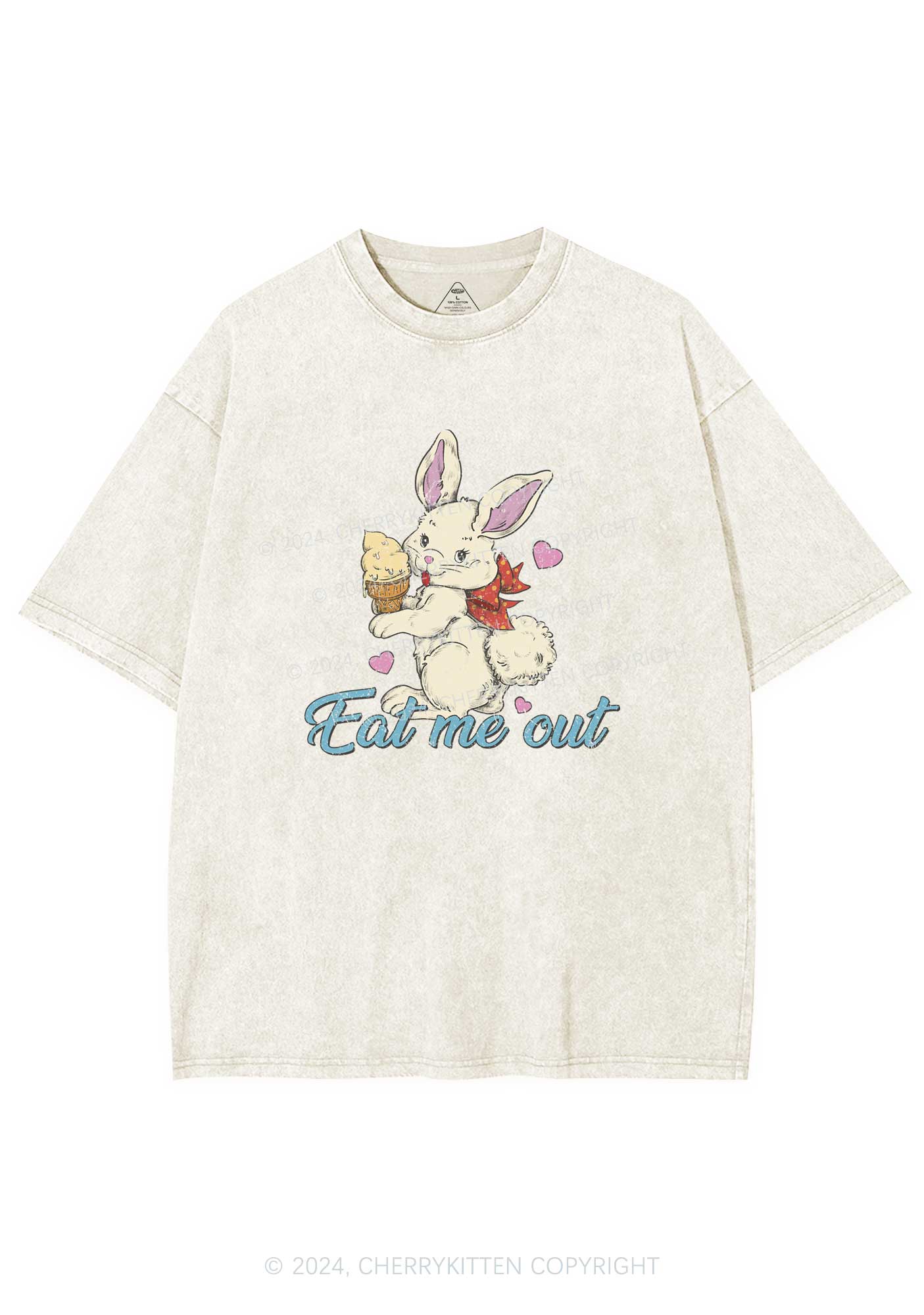 Eat Me Out Bunny Y2K Washed Tee Cherrykitten