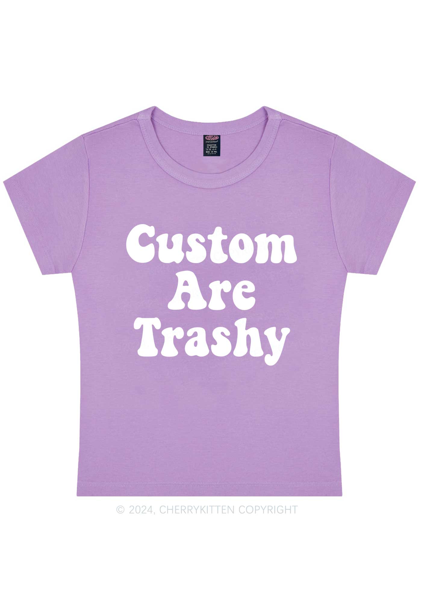 Custom Trashy Y2K Baby Tee Cherrykitten