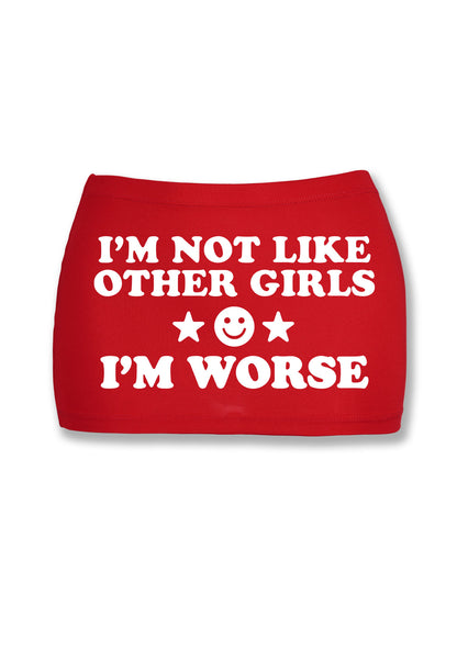 I'm Worse Y2K Mini Hip Skirt Cherrykitten