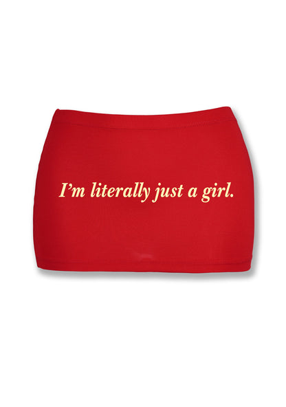 Literally Just A Girl Y2K Mini Hip Skirt Cherrykitten