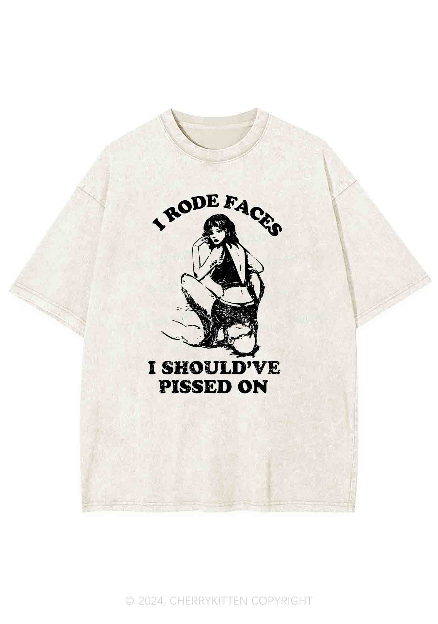 I Rode Faces Y2K Washed Tee Cherrykitten