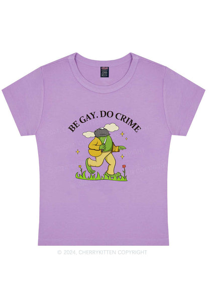 Curvy Be Gay Do Crime Frog Y2K Baby Tee Cherrykitten