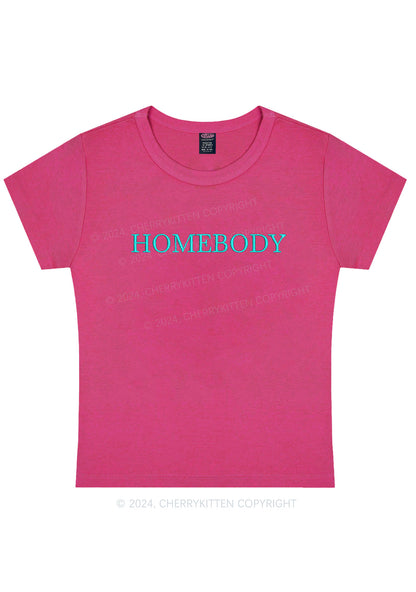 Embroidered Homebody Y2K Baby Tee Cherrykitten