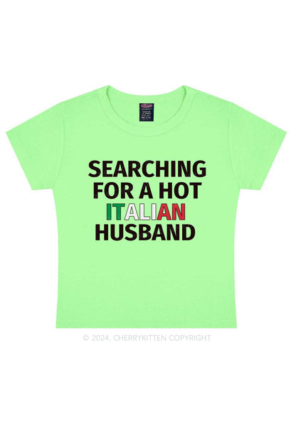 Hot Italian Husband Y2K Valentine's Day Baby Tee Cherrykitten