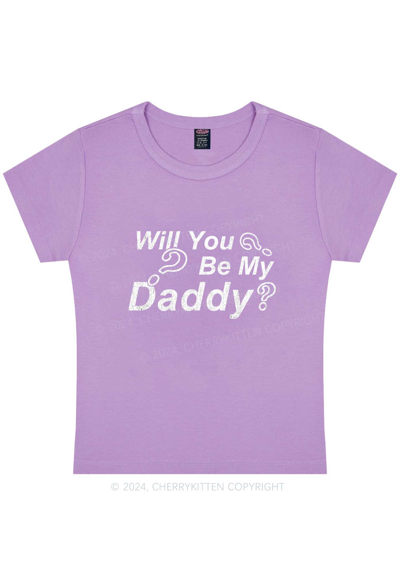 Curvy Will You Be My Daddy Y2K Baby Tee Cherrykitten