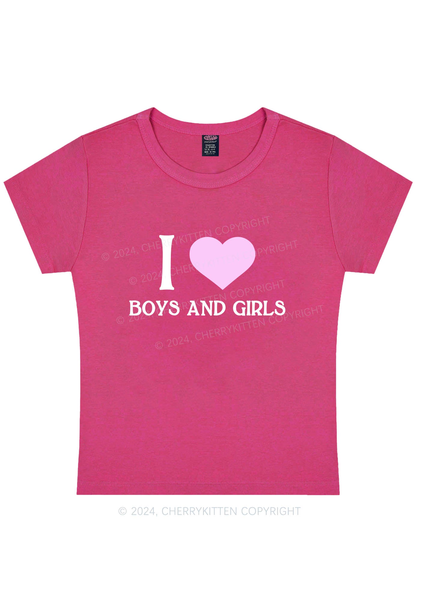 Curvy I Love Boys and Girls Y2K Baby Tee Cherrykitten