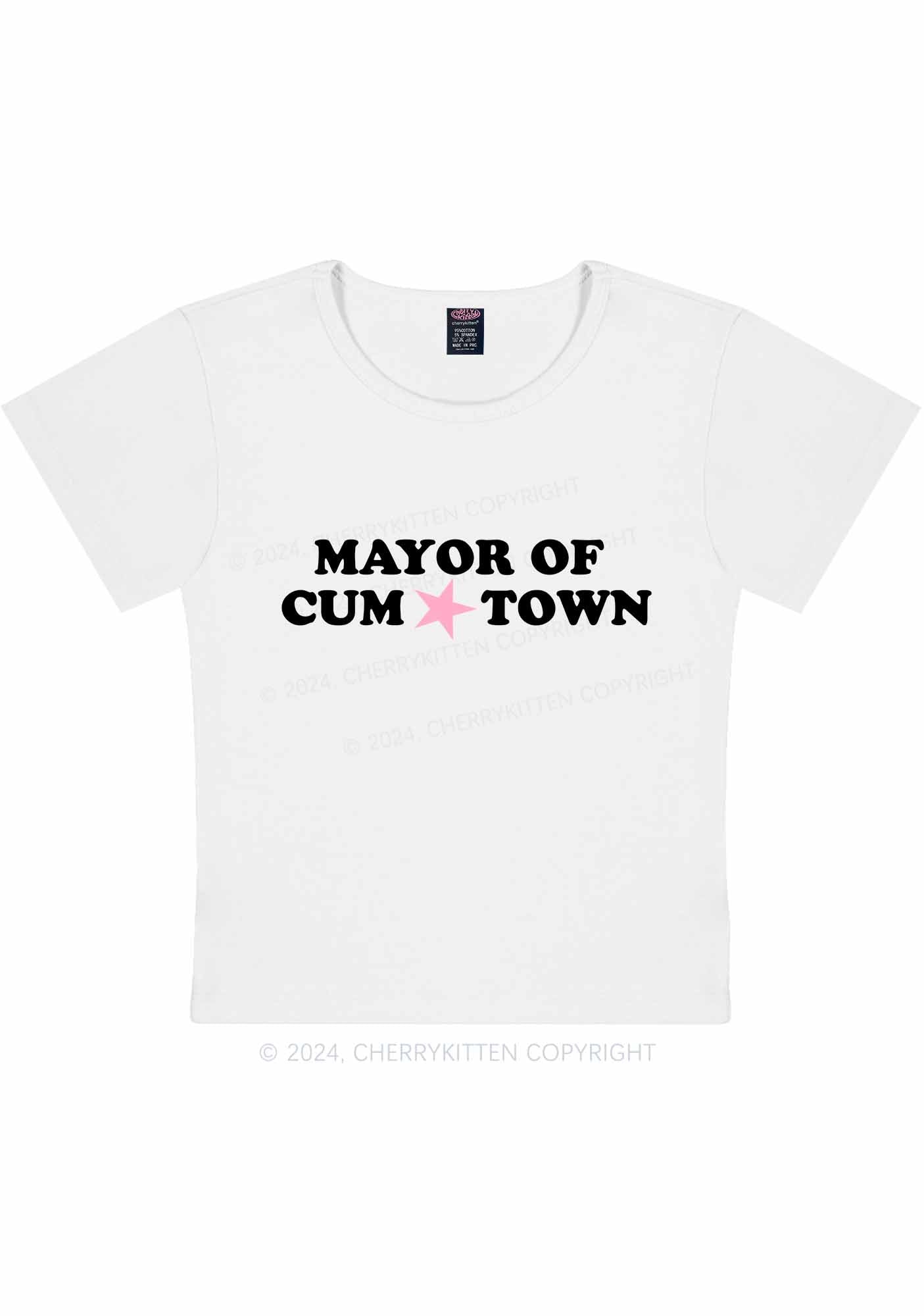 Mayor Of Come Town Y2K Baby Tee Cherrykitten