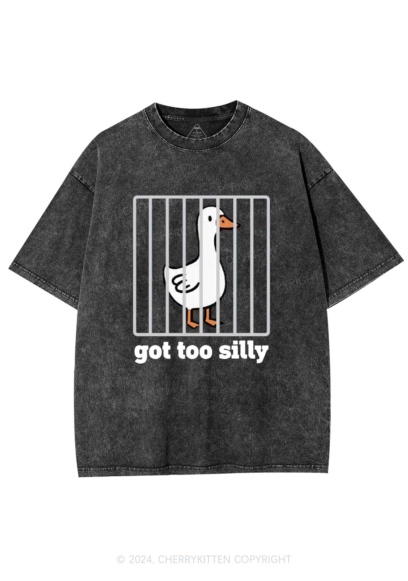 Got Too Silly Goose Y2K Washed Tee Cherrykitten