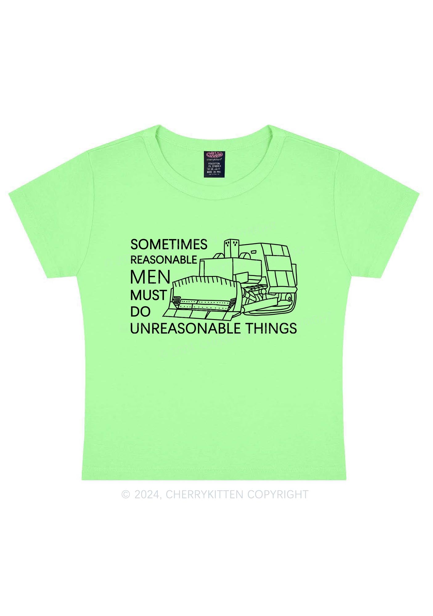 Men Do Unreasonable Things Y2K Baby Tee Cherrykitten