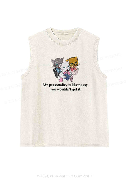 Personality Like Puxxy Y2K Washed Tank Cherrykitten