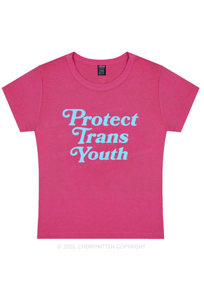 Protect Trans Youth Y2K Baby Tee Cherrykitten