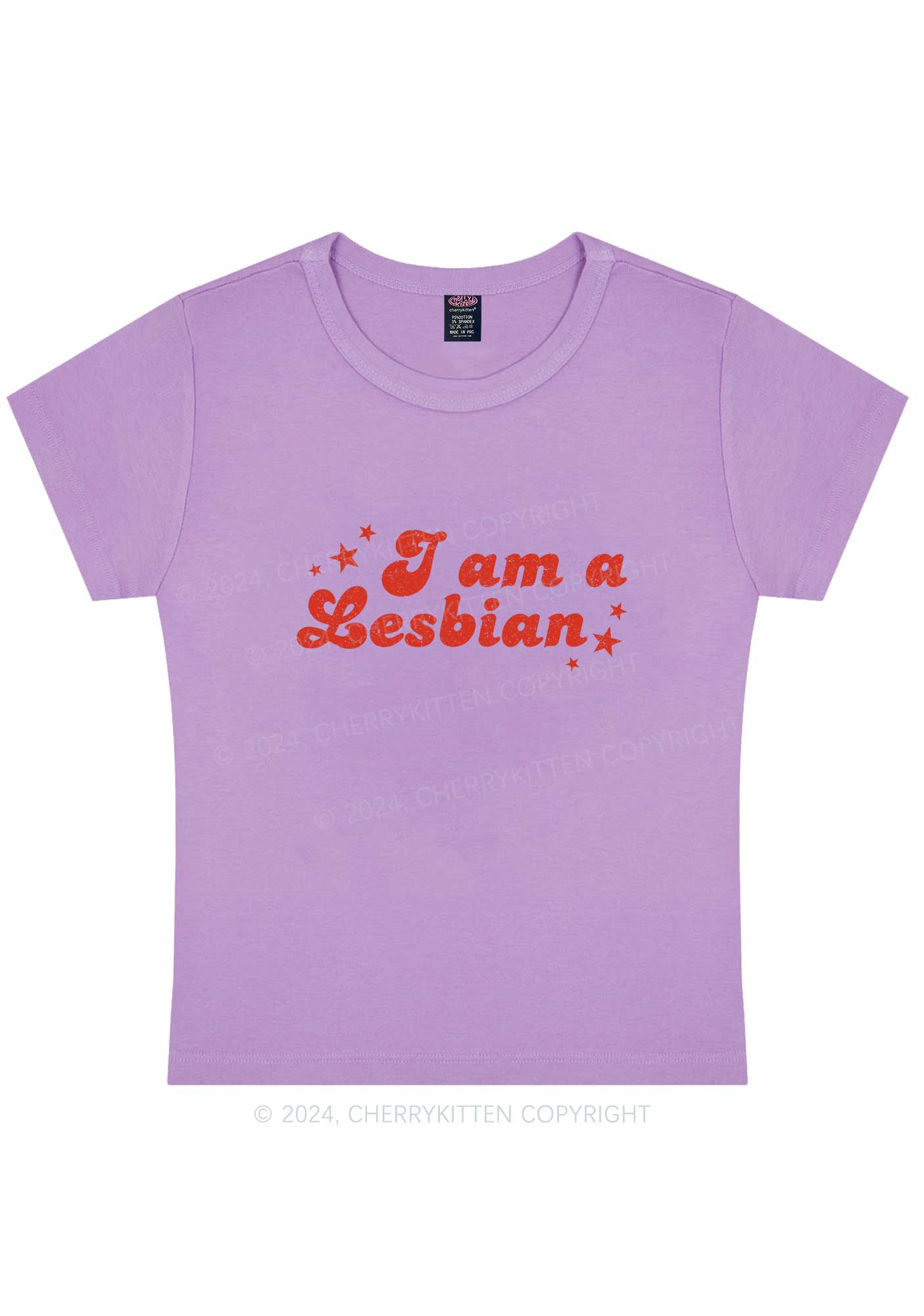 Curvy I'm Lesbian Y2K Baby Tee Cherrykitten