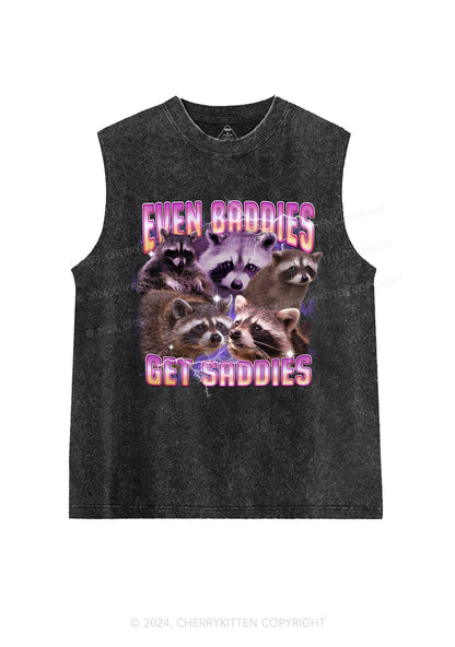 Funny Raccoon Y2K Washed Tank Cherrykitten