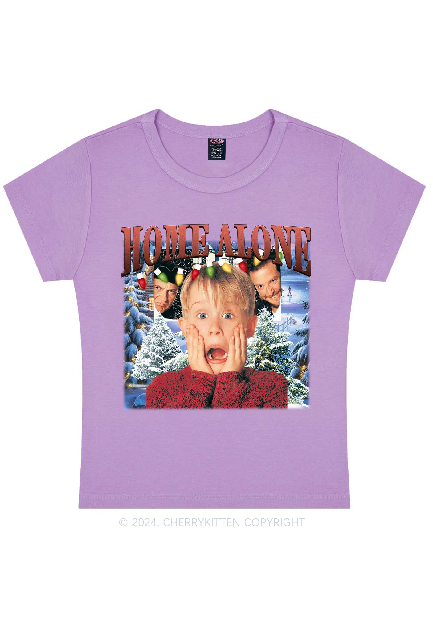 Christmas Home Alone Boy Y2K Baby Tee Cherrykitten