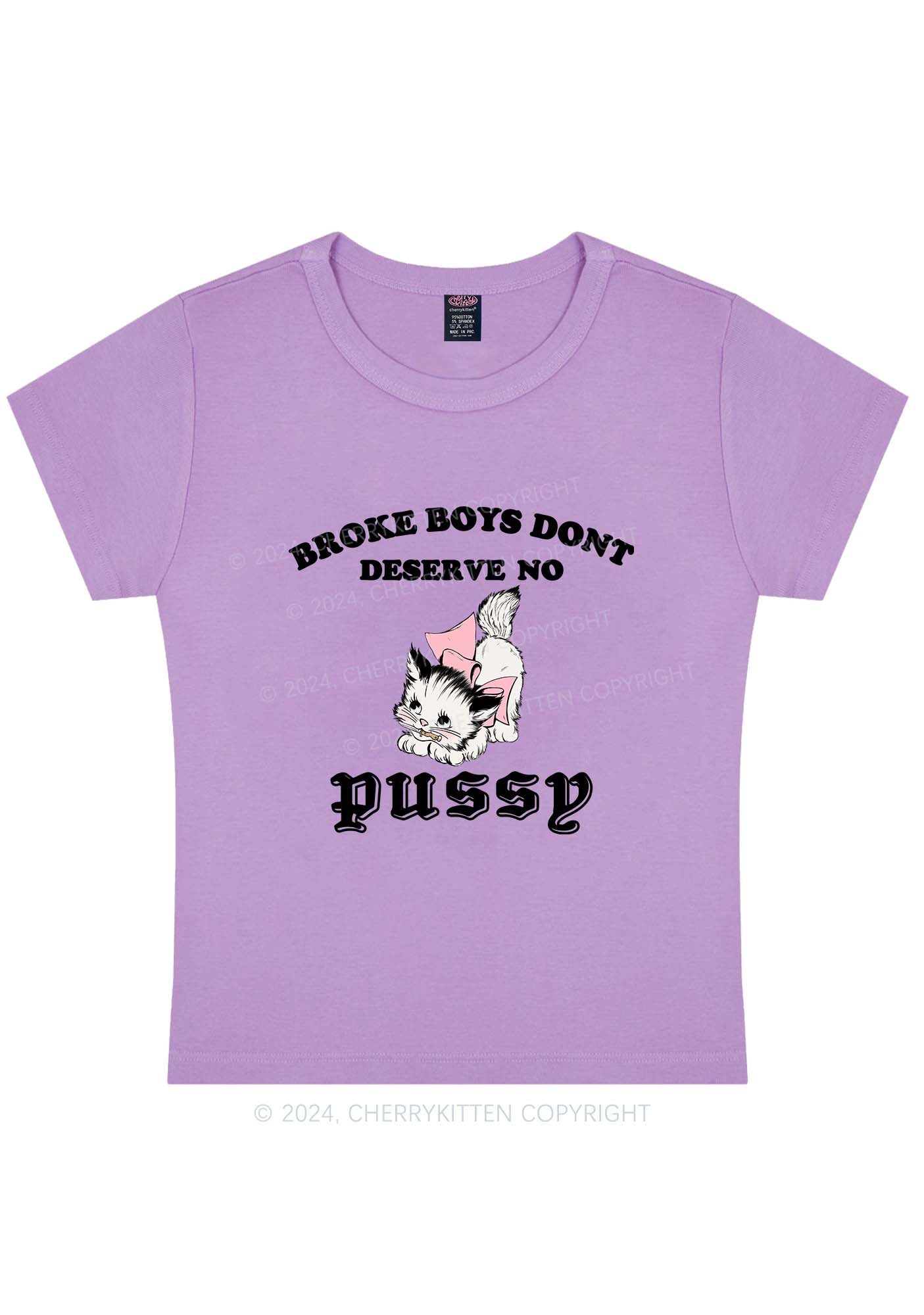 Curvy Broke Boys Pxssy Y2K Baby Tee Cherrykitten