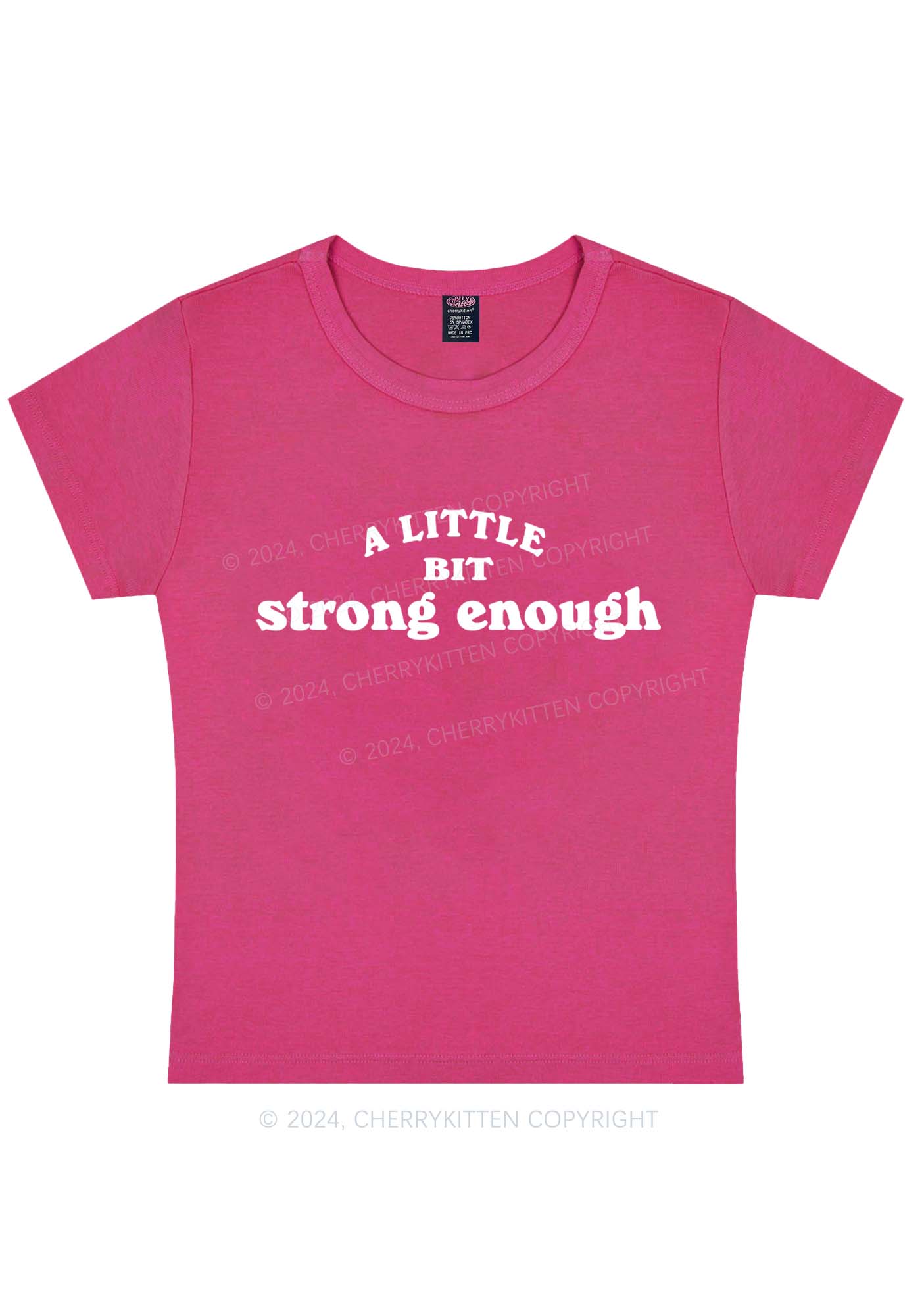 Curvy Strong Enough Y2K Baby Tee Cherrykitten