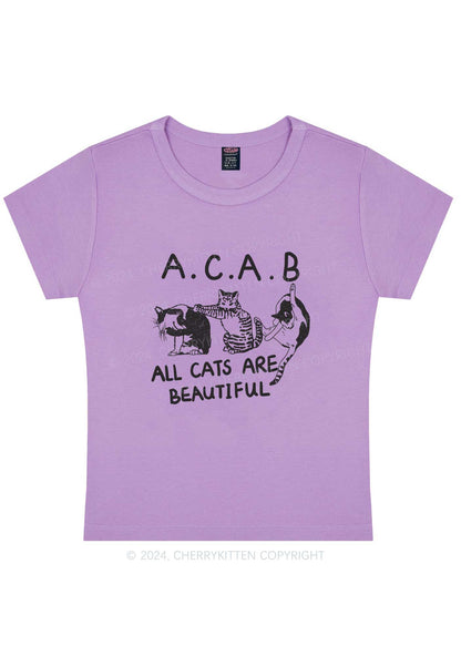 ACAB Cats Y2K Baby Tee Cherrykitten