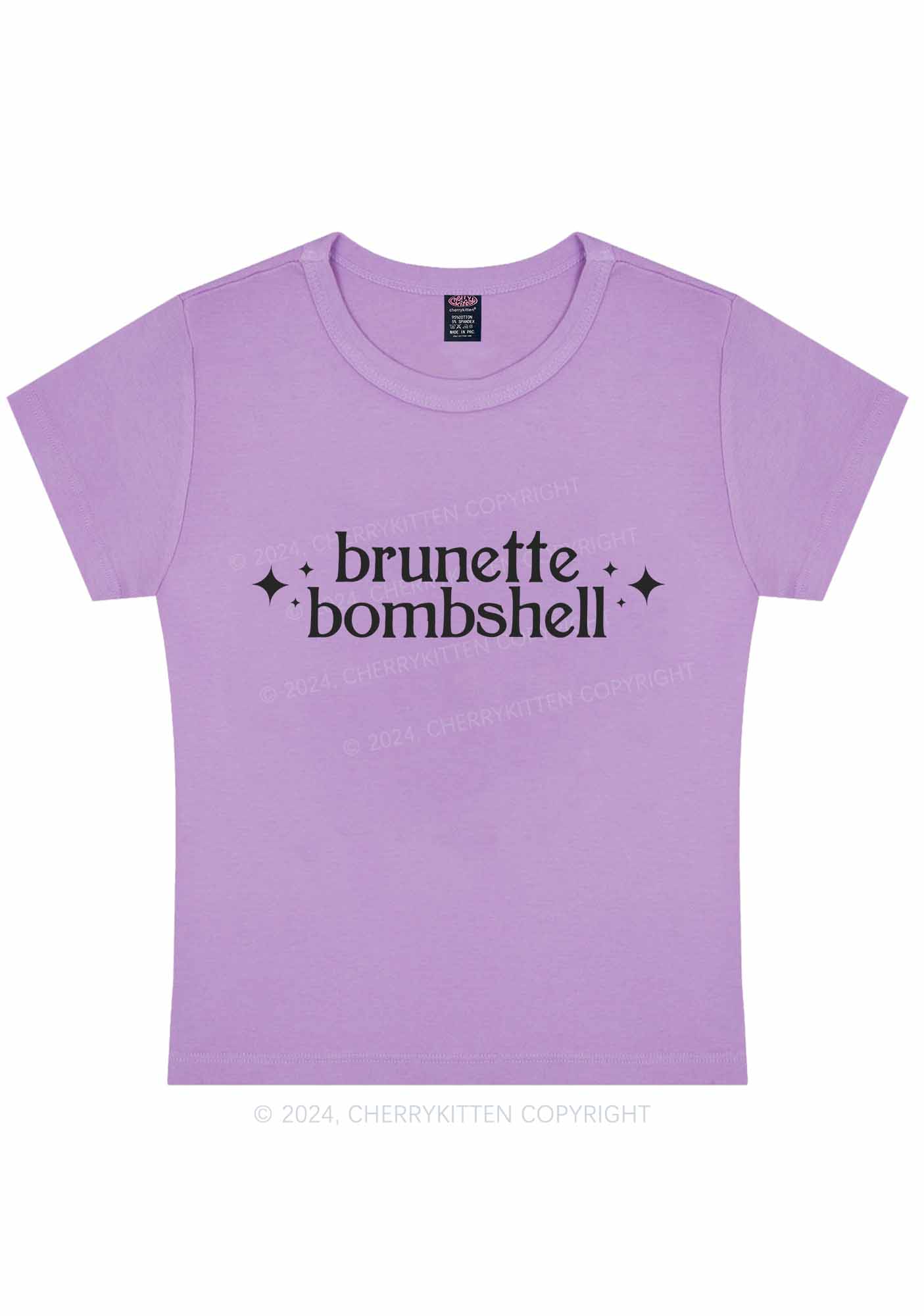 Brunette Bombshell Y2K Baby Tee Cherrykitten