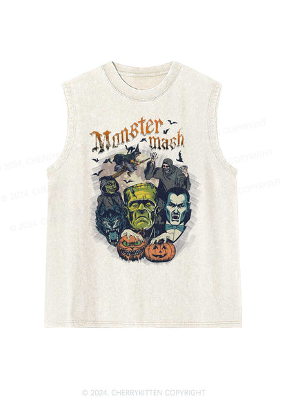 Halloween Monster Mash Y2K Washed Tank Cherrykitten