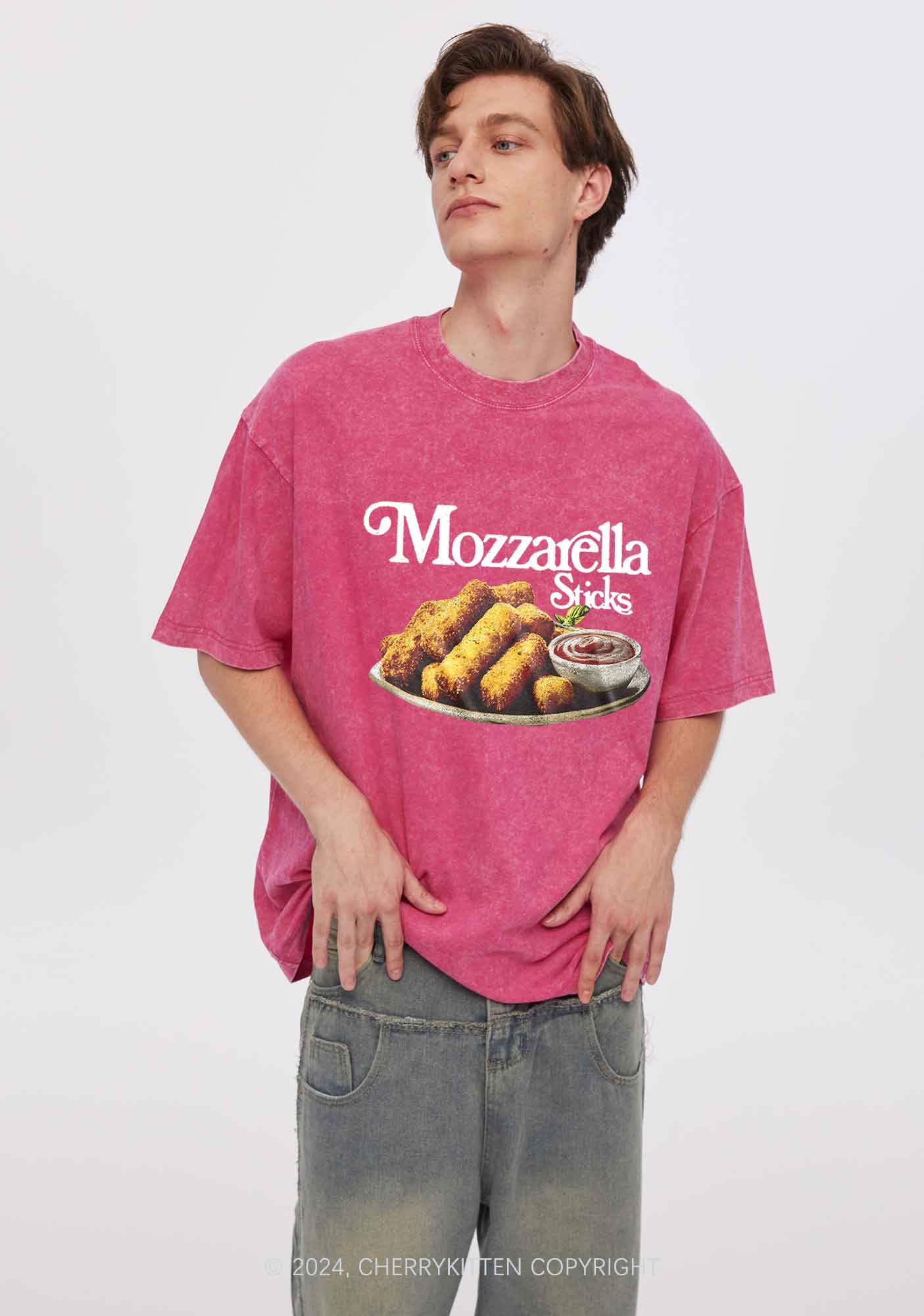 Mozzarella Sticks Y2K Washed Tee Cherrykitten