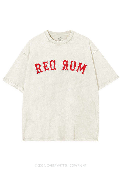 Halloween Red Rum Y2K Washed Tee Cherrykitten