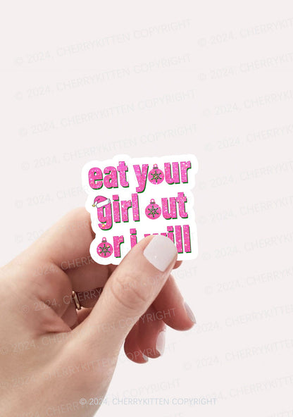 Christmas Eat Your Girl 1Pc Y2K Sticker Cherrykitten