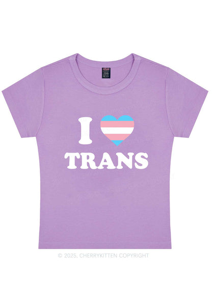 I Love Trans Y2K Baby Tee Cherrykitten