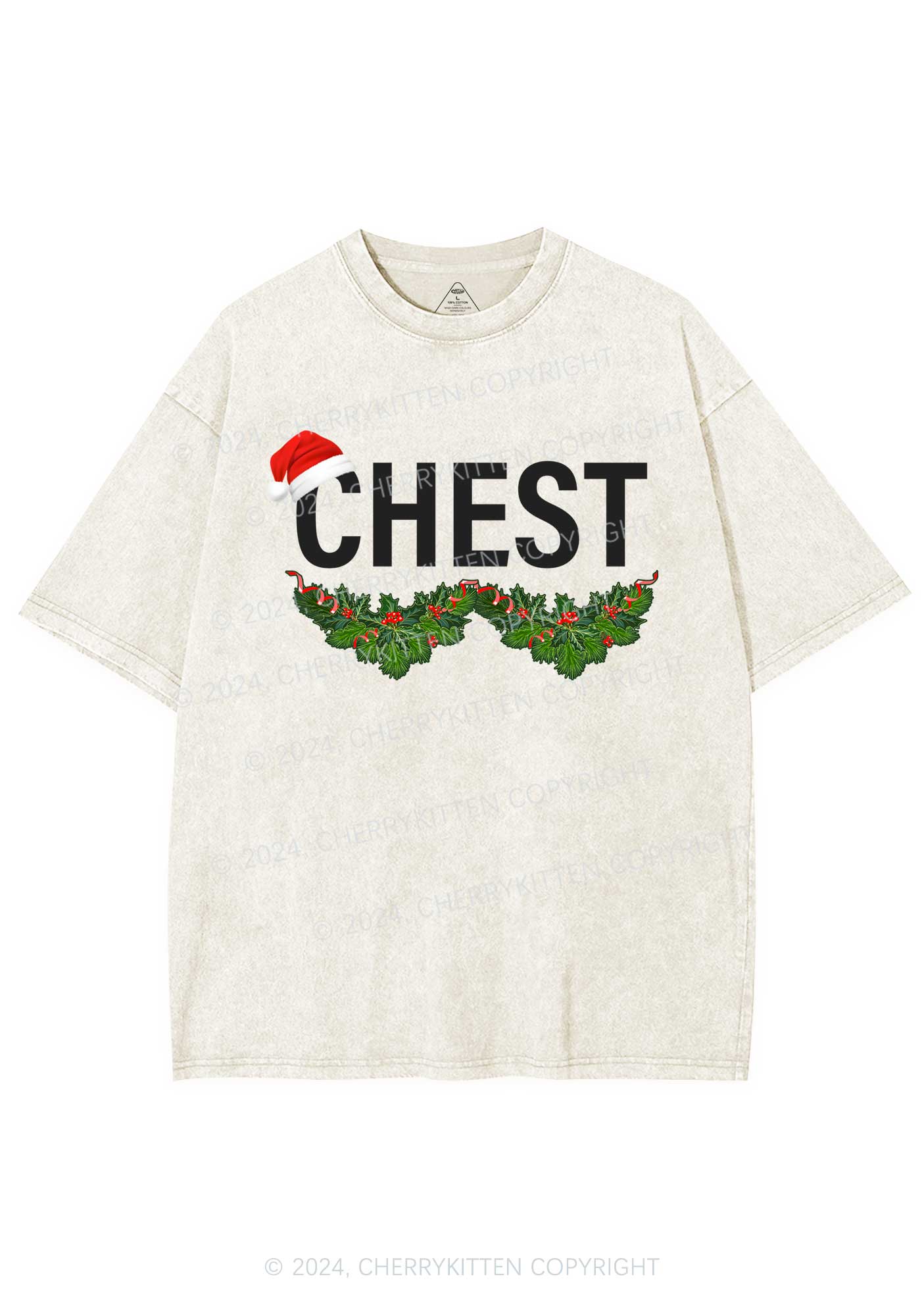 Christmas Chest Y2K Washed Tee Cherrykitten