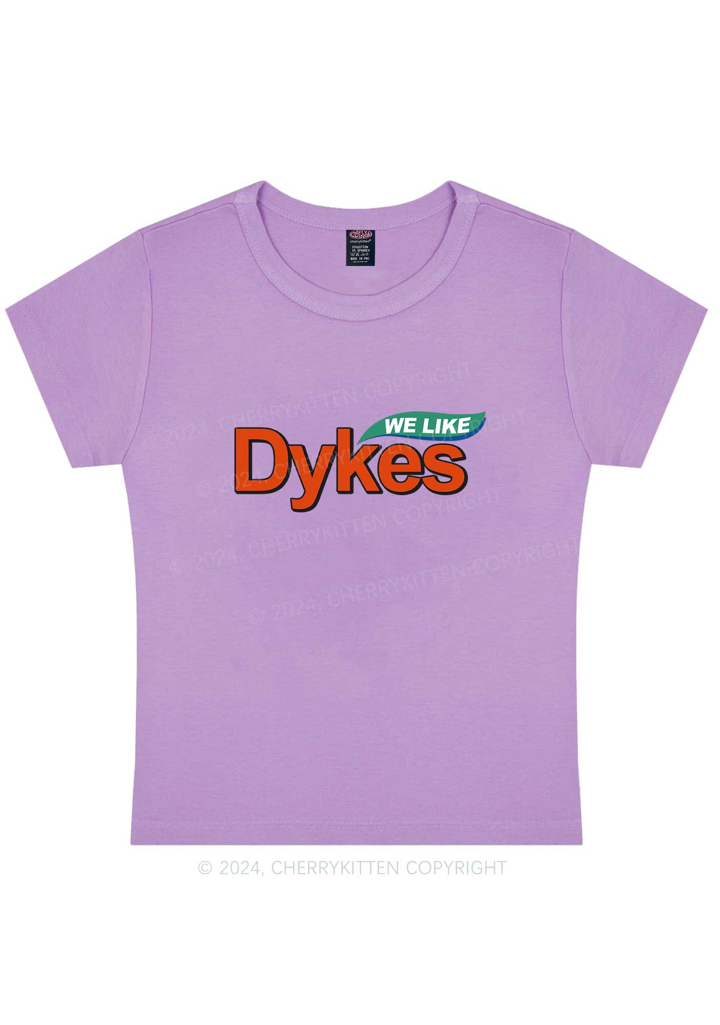 Curvy We Like Dykes Y2K Baby Tee Cherrykitten