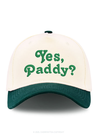 Embroidered Yes Paddy St Patricks Y2K Color Block Baseball Cap Cherrykitten